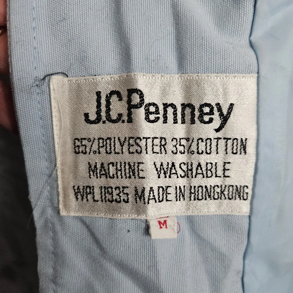 Vintage JCPenney Light Blue Asymmetrical Button Cape Coat with Belt Women Medium